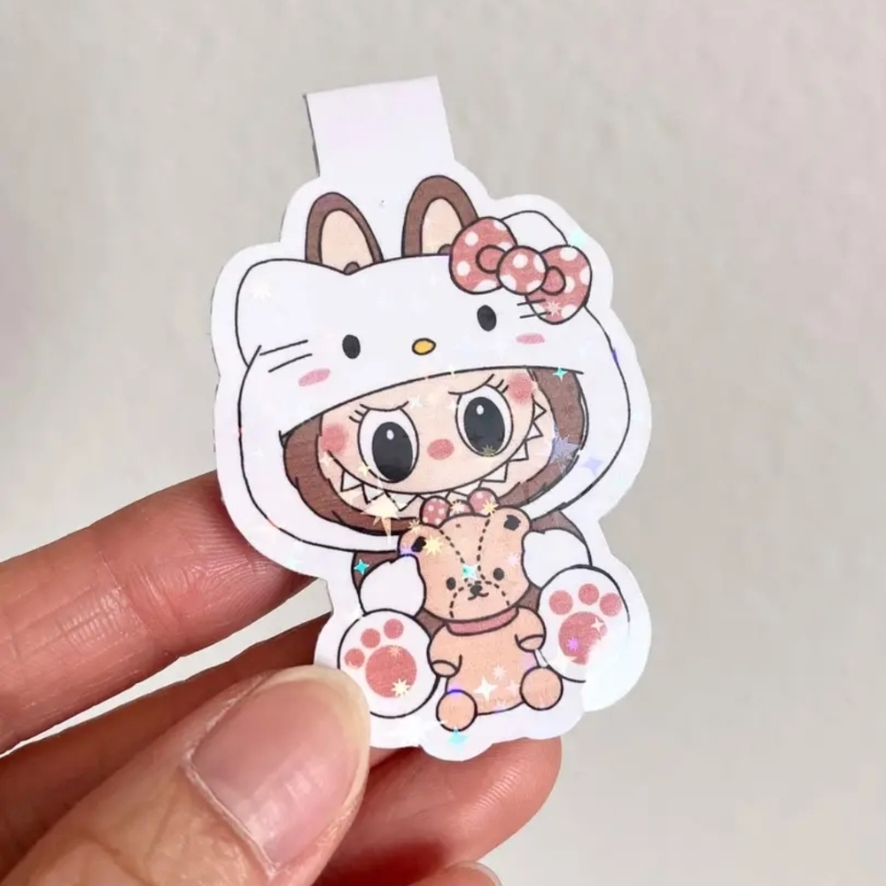 Magnetic Kitty Labubu Teddy Bookmark - Picture 1 of 3